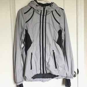 Lululemon Gray Striped Hooded Jacket